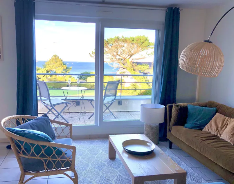 Appart. vue mer, plage 100m, grand balcon, 2 chambres, parking sécurisé - Image 1
