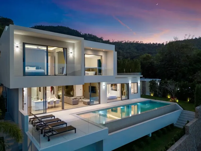 architect-designed 4-bedroom sea view pool villa in Bophut Hills with 13.5m infinity pool - Image 1