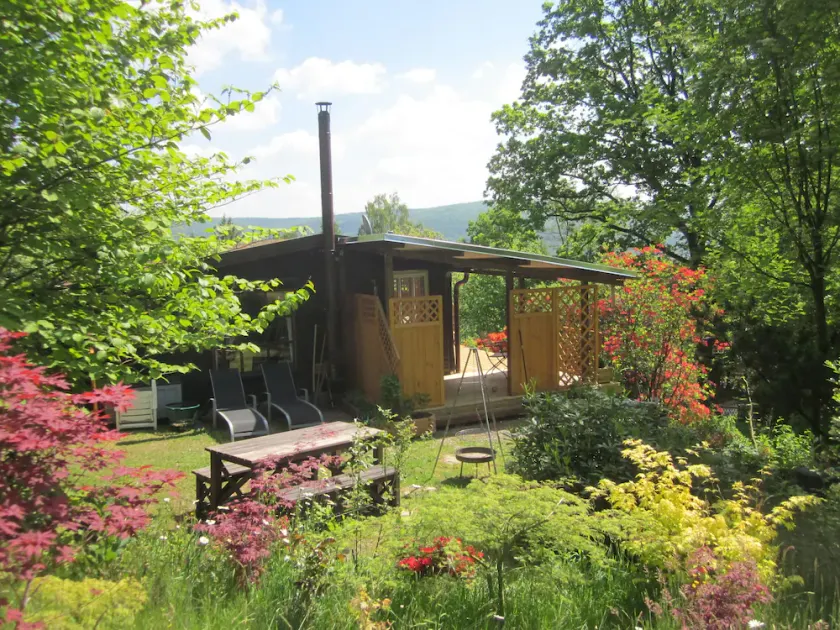 Cozy wooden log cabin in the Reinhardswald Nature Park - Weserbergland near Kassel - Image 1