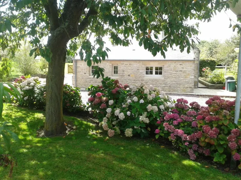 Charmerende sommerhus med sydvendt veranda med udsigt over en frugtplantage. - Image 1