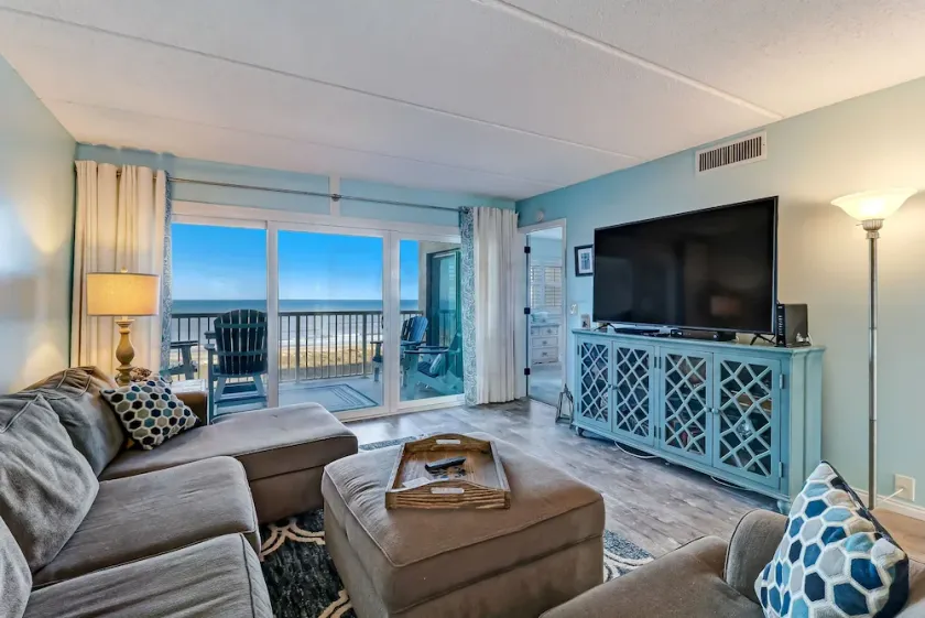 Direct beach access, oceanviews galore and has enough beds for your entire family! 445 Amelia by the Sea - Image 1