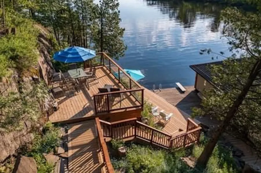 Log home & guest cottage in old forest, Waterfall, Sunsets, Sauna, Fishing Boat - Image 1