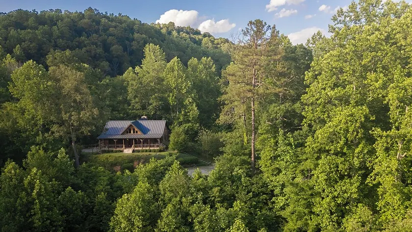 Whispering Falls Cabin - hot tub, views, 15 acres, minutes from Main St. - Image 1