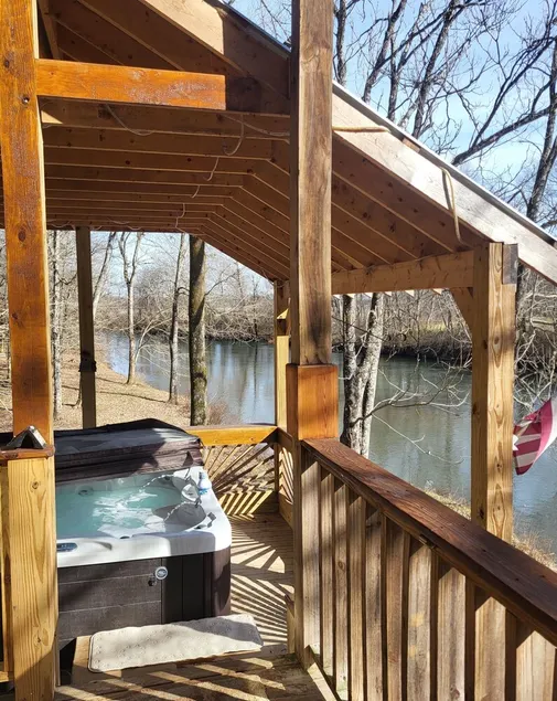 CreekView Cabin is  very private overlooking  Shoals Creek wJacuzzi  & more - Image 1