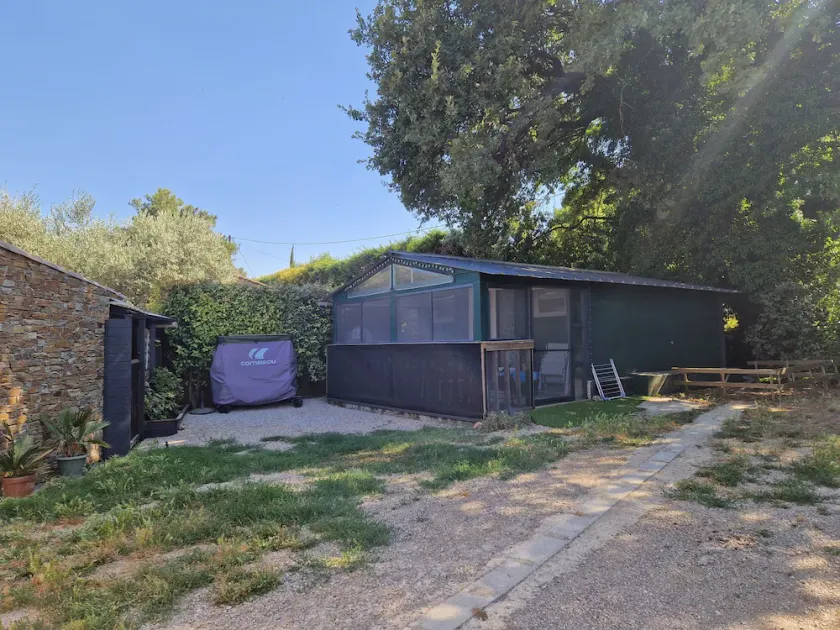 25 m2 chalet + screened terrace, private spa, garden, shared pool - Image 1