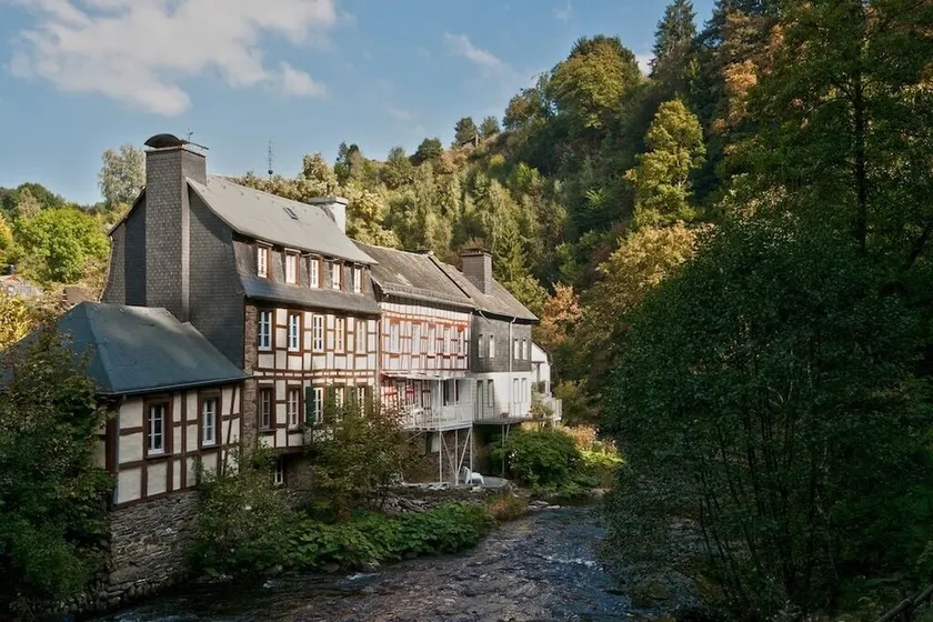Half-timbered house 18th century, modern design, terrace, river property - Image 1