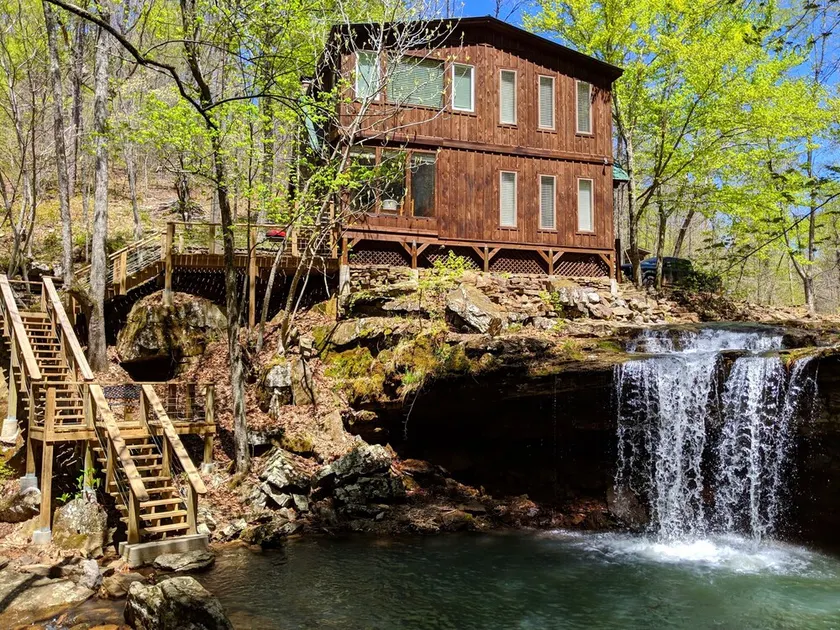Waterfall Wilderness Retreat Bordering the Ozark National Forest - Image 1