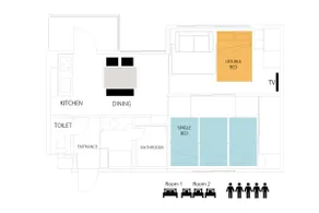 48㎡/2 Bedrooms/Apartment Hotel/Asakusa/Separate Bath/WC - Image 4