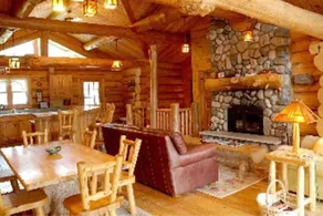 Log lodge in crystal clear lake in the Chippewa. - Image 3