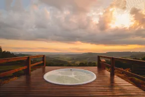 Vale do Sol Retreat • Hydro, fireplace and sunset - Image 5
