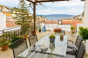 Hydra town, Relaxing patio Panoramic sea view - Image 2