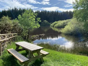 The Nook at Pentregaer Ucha, with tennis court & lake. - Image 4