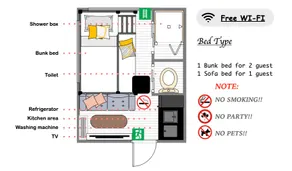 Shinjuku Station 9 minutes, Yoyogi Station 5 minutes, Shinjuku Gyoen nearby, RSC Yoyogi, room for women only - Room 402 - Image 3