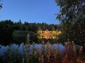 Cabin in a beautiful location by a pond with a view to the west. - Image 2