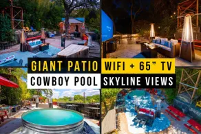 Private Sports Bar aka Patio w 65” TV, Cowboy Pool - Image 4