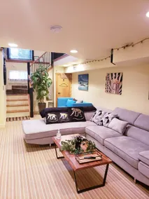 Exclusive Sunken Living Room Soaring Exposed Brick - Image 2