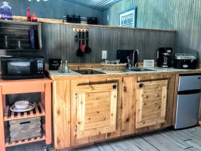 Romantic cabin @The Blanco - Hot Tub - Deck View - Image 4