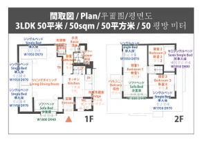 Renovated old house for★ 8 people, 7 minutes to★ JR Shinjuku Station, 3 minutes walk to★ Sangu Bridge Station,★ 2 floors, 3LDK, 8 beds★ - Image 3