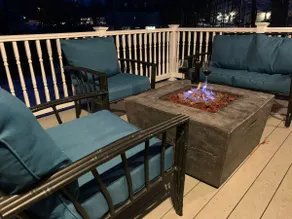 Newly built, private deck with fire pit. - Image 5