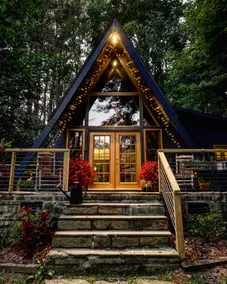 Romantic AFrame Cabin •Firepit • Near Boone Hiking - Image 2