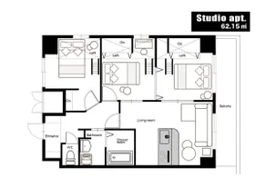 Go91 Large 3BR apt near Peace Park. 10 Guests Max! - Image 3