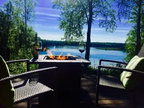 lakefront cabin with boats, sauna, hot tub, fire pits, trails, fishing gear - Image 2