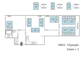Oriental Spacious Multiple Rooms! Large groups sightseeing in Osaka! 5-minute walk from Ebisucho station for up to 17 people - Image 3