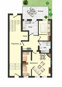 3-room apartment on Petersberg with terrace + fireplace - Image 3