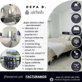 Downtown apartment with 2 king beds + private parking - Image 4