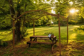 Hot Tub, Fire Pit, Porch | 1850s Riverside Cabin - Image 5
