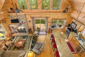 Privat bjælkehytte, 2 soveværelser / 2 badeværelser med boblebad på 5 private acres - Image 3