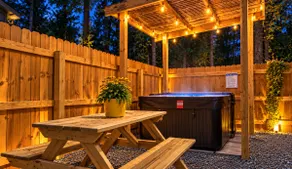 Eclectic Tiny Home Hot Tub Nights Poolside Morning - Image 2