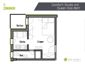 Comfort studio apartment with balcony - Image 4