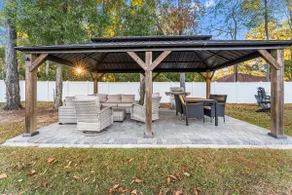 6 Min WEC Pet Friendly Fenced Yard Fire Pit Gazebo - Image 4