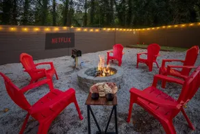Cary Hot Tub, Outdoor Movies, Fire Pit & Games - Image 3