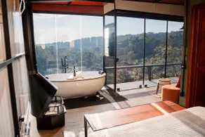 Vizu Cabin with fireplace and bathtub with 180º view - Image 2