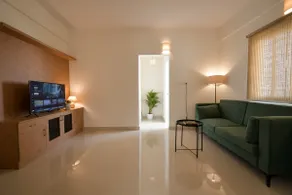 Sunlit Living Room, Balcony, AC Bed & Kitchen - Image 3