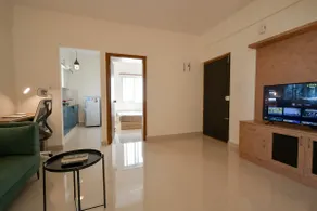 Sunlit Living Room, Balcony, AC Bed & Kitchen - Image 5
