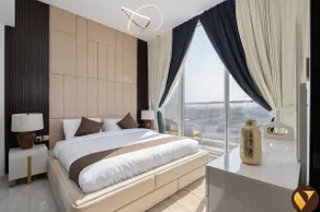 Vogue Vacation Homes, Al Furjan Gemz by Danube near Ibn Battuta Mall, Three Bedroom plus Kids room Apartment with Balcony and Private Pool, Access to all amenities - Image 4