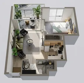 Stylish 1-Bedroom Stay with Balcony & Pool Access - Image 5