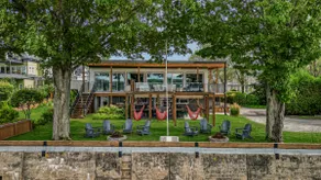 The waterfront suite • Covered Terrace & Fireplace - Image 2
