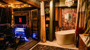 New Romantic Adults Only Covered Hot Tub w/TV & FP - Image 4