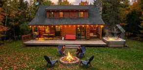 Stratton Log Cabin: Pond + Hot Tub + Privacy! - Image 2