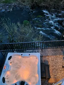 Cosy River Cottage in Brecon Hot Tub Fireplace - Image 2