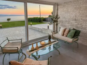 Aegean Horizon Seafront Luxury Villa Plomari Garden Level - Image 5