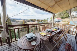 Private natural hot spring baths with rocks / Children's room / Wooden deck with roof / Ideal for long-term stays and trips to Kyushu / Projector - Image 4