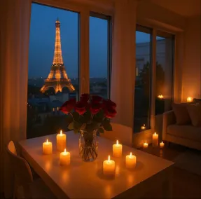 Romantic ap with Eiffel Tower view and king bed - Image 3