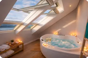 Private hot tub and terrace overlooking the estuary - Image 2