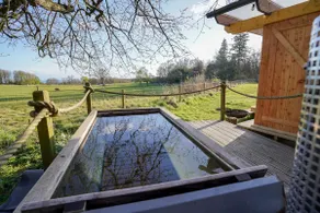 Luxury Glamping Cabin With Swedish Wood Fired Tub - Image 2
