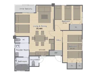 Sannomiya/2LDK/Hiroi living rental/Best for sightseeing/Up to 9 people - Image 5